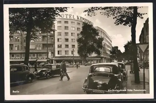 AK Berlin-Charlottenburg, Hotel Kempinski, Kurfürstendamm Ecke Fasanenstrasse