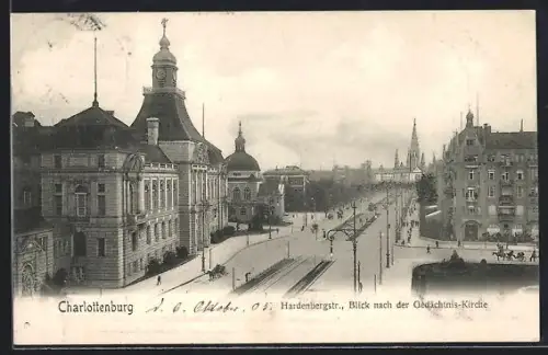 AK Berlin-Charlottenburg, Hardenbergstr., Blick nach der Gedächtnis-Kirche