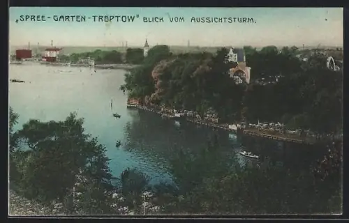 AK Berlin-Treptow, Spree-Garten, Blick vom Aussichtsturm