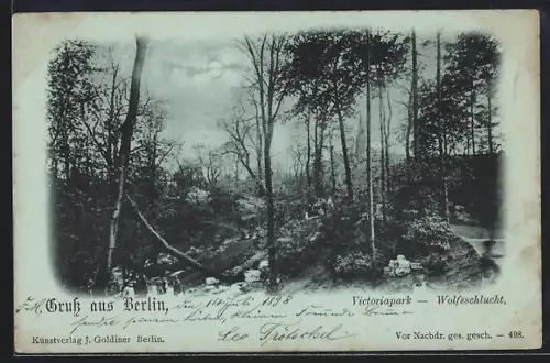 AK Berlin-Kreuzberg, Victoriapark, Wolfsschlucht