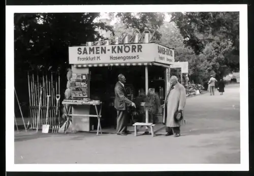 Fotografie Koch, Frankfurt, Ansicht Frankfurt / Main, Stand von Samen-Knörr in der Hasengasse 5