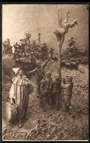 Künstler-AK Domenico Mastroianni: Giovanni während eines Geschicklichkeitswettbewerbs