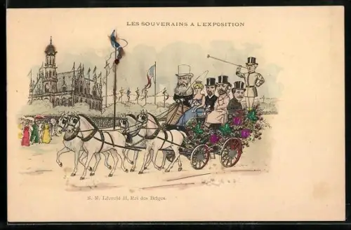 AK Les Souverains a l`Exposition, S. M. Leopold II., Roi des Belges