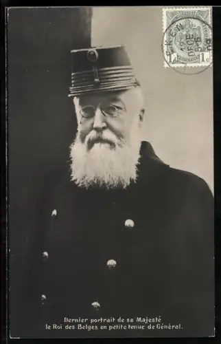 Foto-AK König Leopold II. von Belgien in Uniform