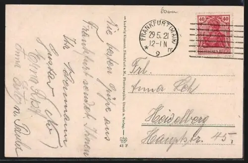 AK Frankfurt a. M., Untermainbrücke, Fahrtor, Dom, Leonhards- und Nicolaikirche