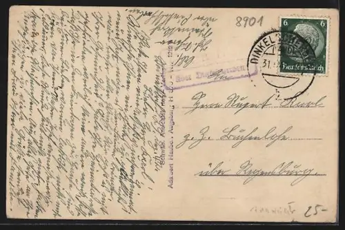 AK Steinekirch / Zusmarshausen, Strassenpartie, Ruine Wolfsberg, Partie a. d. Zusam