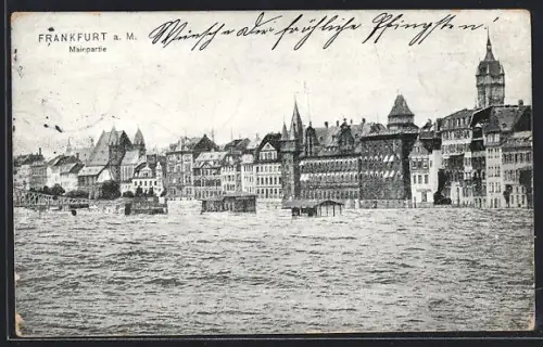 AK Frankfurt a. M., Altstadtufer im Hochwasser 1909