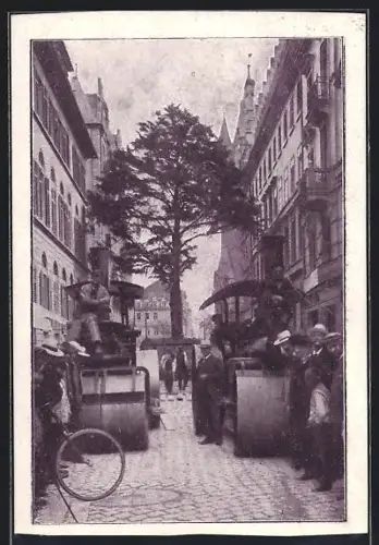 AK Frankfurt / Main, Der sensationelle Transport des 300 jähr. Eibenbaumes zum neuen botanischen Garten