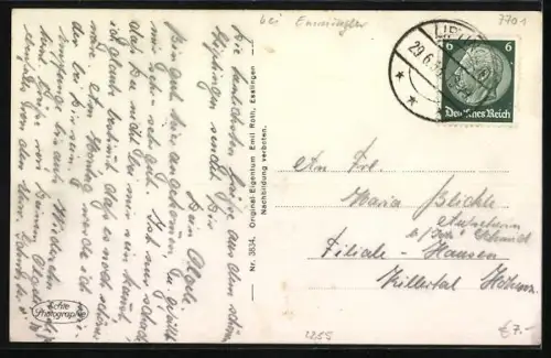 AK Liptingen, Teilansicht mit Kirche, Kriegerdenkmal 1870-71, Fürstendenkmal Carl Josef Alois Fürst von Fürstenberg