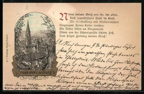 Lithographie Freiburg i. B., Kirche