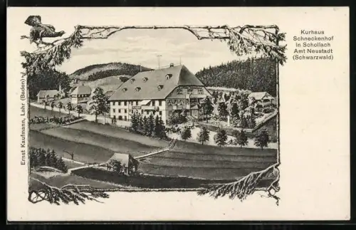Künstler-AK Schollach /Amt Neustadt, Kurhaus Schneckendorf
