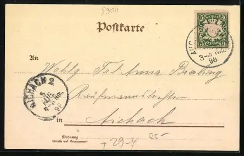 Holzbrand-Imitations-AK Augsburg, Hahnel