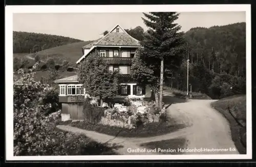 AK Schönau / Schwarzwald, Gasthaus Haldenhof-Heubronner Eck, Inh. Hermann Boh