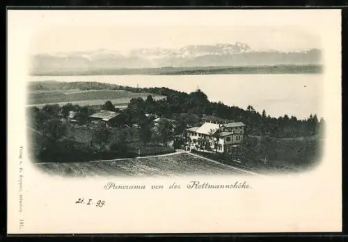 AK Berg / Starnberger See, Panorama von der Rottmannshöhe