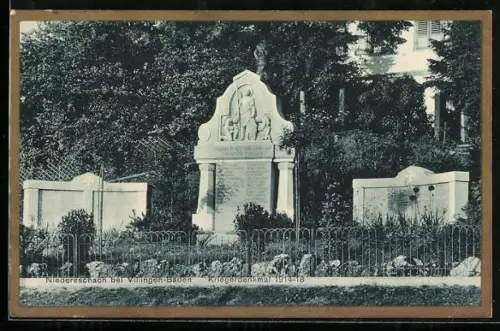 AK Niedereschach / Villingen, Kriegerdenkmal 1914-18