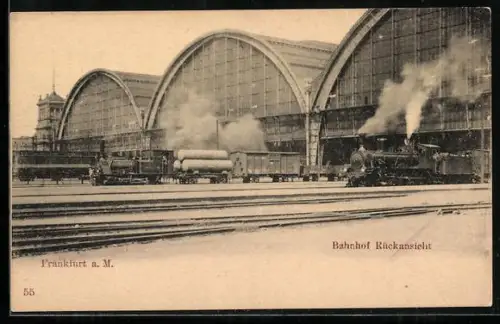 AK Frankfurt a. M., Hauptbahnhof, Rückansicht