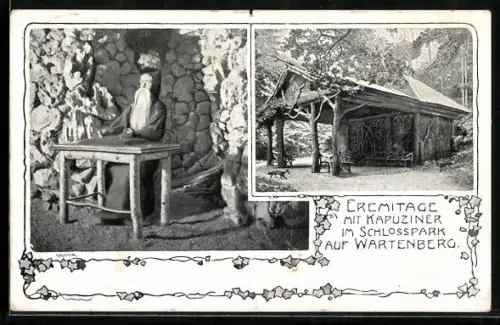 AK Wartenberg / Geisingen, Eremitage mit Kapuziner im Schlosspark