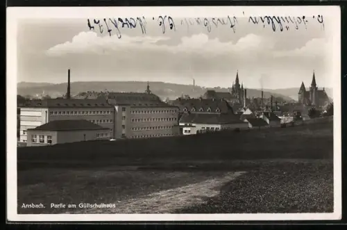 AK Ansbach / Bayern, Partie am Güllschulhaus