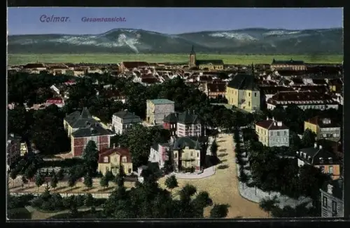 AK Colmar, Gesamtansicht vom Hügel aus