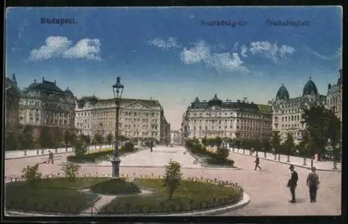 AK Budapest, Strassenpartie am Freiheitsplatz