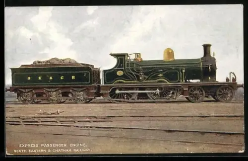 AK Englische Eisenbahn-Lokomotive der S.E. & C.R.