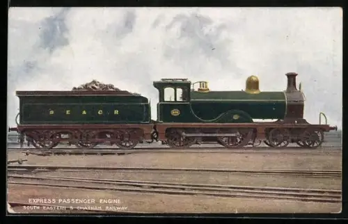 Künstler-AK Express Passenger Engine, South Eatern & Chatham Railway