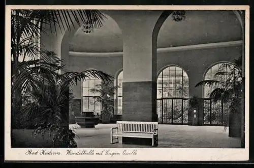AK Bad Kudowa, Wandelhalle mit Eugen-Quelle