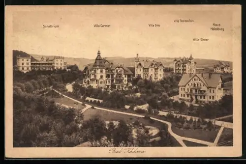 AK Bad Kudowa, Haus Habsburg, Villa Dinter & Villa Stolzenfels