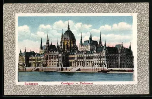 AK Budapest, Blick auf das Parlamentsgebäude
