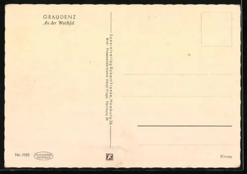 AK Graudenz, Teilansicht mit Weichsel