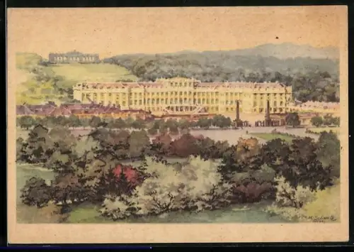 Künstler-AK Karl Schwetz: Wien, Schloss Schönbrunn