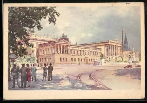 Künstler-AK Karl Schwetz: Wien, Ansicht des Parlaments