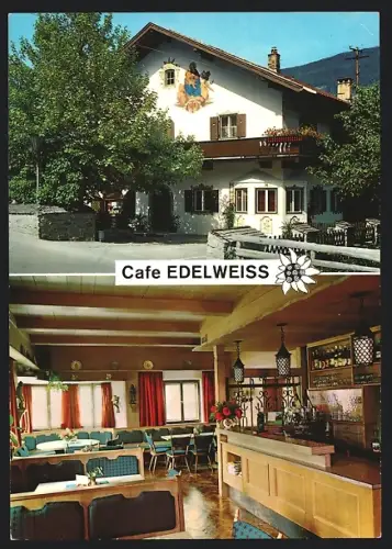 AK Fügen /Zillertal, Cafe-Konditorei Edelweiss, Innenansicht