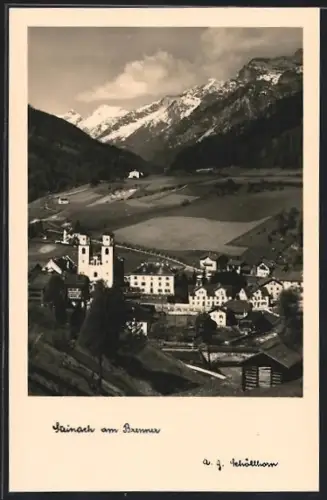 AK Steinach am Brenner, Ortsansicht mit Umgebung aus der Vogelschau