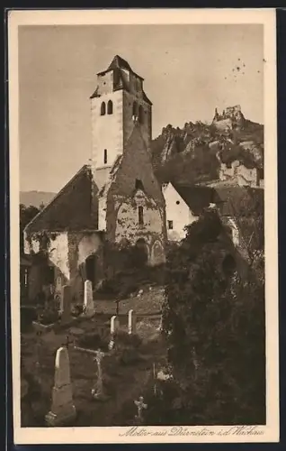 AK Dürnstein i. d. Wachau, Turm der alten Pfarrkirche zur heiligen Kunigunde