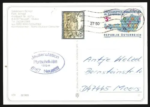 AK Krössbach-Neustift /Stubai, Gästeheim Schöpf, Innenansicht, Teilansicht