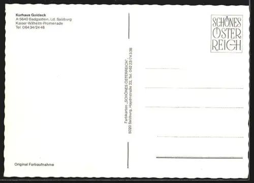 AK Badgastein /Salzburg, Kurhaus Goldeck, Kaiser-Wilhelm-Promenade