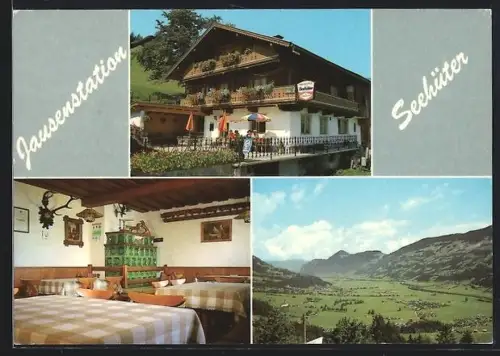 AK Uderns /Zillertal, Gasthaus Seehüter, Innenansicht, Panorama