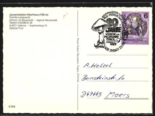 AK Uderns /Zillertal, Gasthof Oberhaus, Kupfnerberg 13