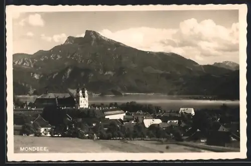 AK Mondsee, Teilansicht mit Wallfahrtskirche