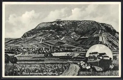 AK Rödelsee, Ortsansicht mit dem Schloss Schwanberg