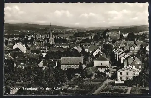 AK Hüsten /Sauerland, Blick auf den Ort und das Ruhrtal