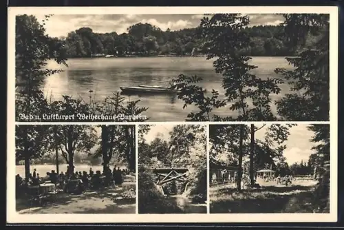 AK Weiherhaus-Buxheim b. Memmingen, Badeplatz, Ausflugslokal, Weiheransicht