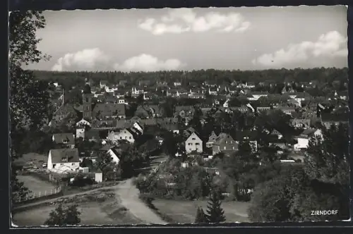 AK Zirndorf, Ortsansicht aus der Vogelschau