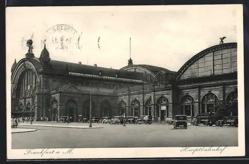 AK Frankfurt a. M., Ansicht vom Hauptbahnhof