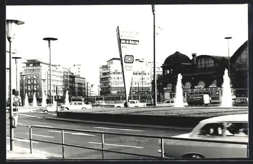 AK Hamburg-St.Georg, Hauptbahnhof, Brunnenanlage