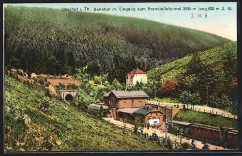AK Oberhof i. Th., Bahnhof, Eingang zum Brandleitetunnel