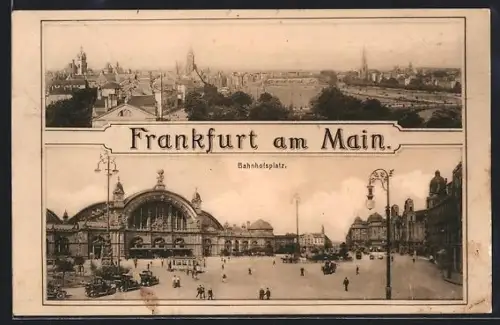AK Frankfurt am Main, Bahnhofsplatz, Stadtansicht