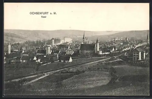 AK Ochsenfurt a. M., Totalansicht aus der Vogelschau