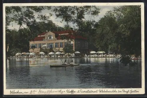 AK München-Schwabing, Kaffee-und Seerestaurant Kleinhesselohe im Englischen Garten